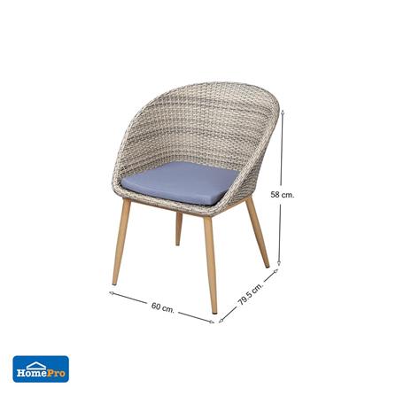 4-SEAT PE RATTAN PATIO SET SPRING HOLLY LIGHT GREY [EXCLUSIVE FROM HOMEPRO THAILAND]