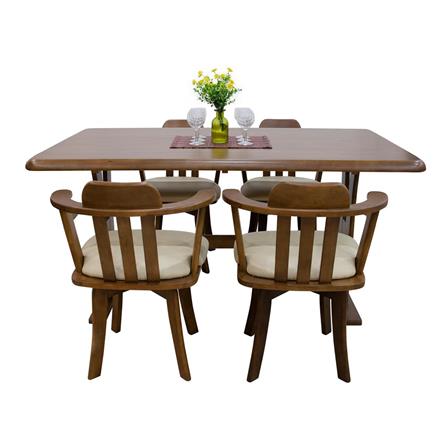 4-SEATER DINING TABLE SET FURDINI MAYKALA DARK BROWN [EXCLUSIVE FROM HOMEPRO THAILAND]