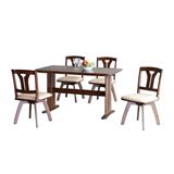 4-SEATER DINING TABLE SET FURDINI Y-BACK DARK OAK [EXCLUSIVE FROM HOMEPRO THAILAND]