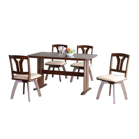 4-SEATER DINING TABLE SET FURDINI Y-BACK DARK OAK [EXCLUSIVE FROM HOMEPRO THAILAND]