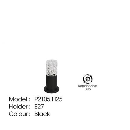 YETPLUS BOLLARD P2105 E27 BLACK H25