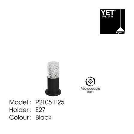 YETPLUS BOLLARD P2105 E27 BLACK H25