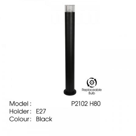 YETPLUS BOLLARD P2102 E27 BLACK H80