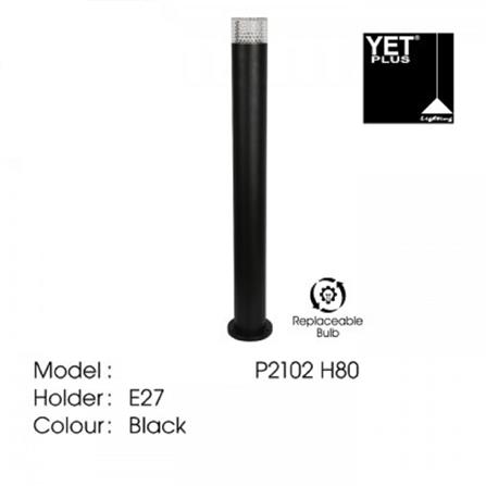 YETPLUS BOLLARD P2102 E27 BLACK H80