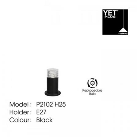 YETPLUS BOLLARD P2102 E27 BLACK H25