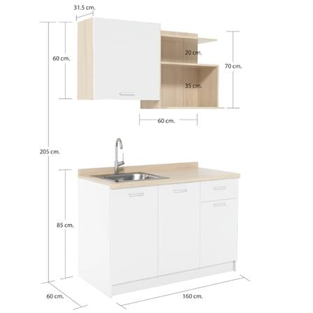 COMPACT KITCHEN WITH SINK COUNTERTOP CABIN TOMI 120CM WHITE [EXCLUSIVE FROM HOMEPRO THAILAND]
