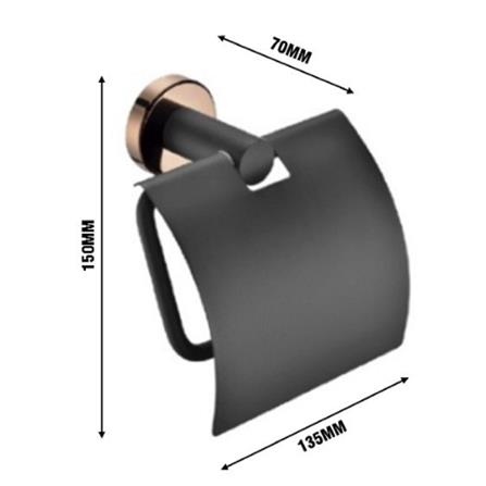 SORENTO TISSUE HOLDER SRT314-RG MATTE BLACK AND ROSE GOLD H15XW13.50XD7 CM