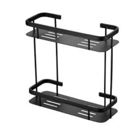 CABANA BATH RACK DOUBLE SHELF CB782-BL BLACK STAINLESS STEEL