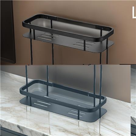 CABANA BATH RACK DOUBLE SHELF CB782-BL BLACK STAINLESS STEEL