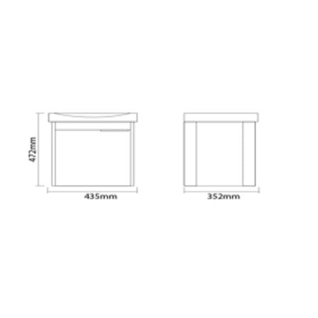 MODERN DEPOT ALUMINIUM BASIN CABINET MBC-430-CHP COPPER BROWN H47.2XW43.5XD35.2 CM