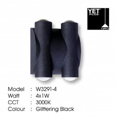 YETPLUS WALL OUTDOOR W3291-4 4X1W WARM WHITE (3000K)