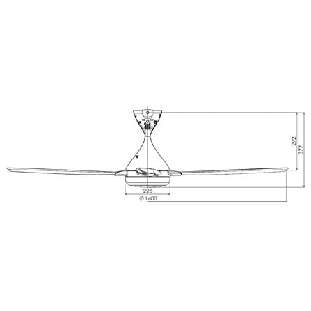 KDK CEILING FAN K14QF-DG DARK GREY 5BLADES 56"