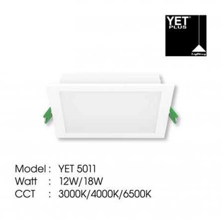 YETPLUS RECESSED DOWNLIGHT LED 5011 18W WARM WHITE (3000K)SQUARE 6"