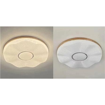 BRIGHT OBJECTIVES CEILING LAMP LED 15435-500 120WATT 3COLOUR CHANGING WHITE/WOOD 20"