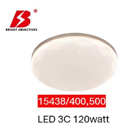 BRIGHT OBJECTIVES CEILING LAMP LED 15438-500 120WATT 3COLOUR CHANGING WHITE/WOOD 20"