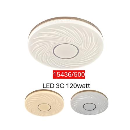 BRIGHT OBJECTIVES CEILING LAMP LED 15436-500 120WATT 3COLOUR CHANGING WHITE/WOOD 20"