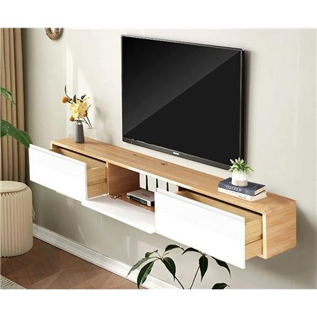 TV CABINET HANGING STAND 160CM OAK WHITE
