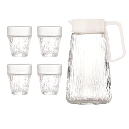 ROYAL GLASS 5PC DRINK SET JHXGXSJL5X00 (JUG: 1.1L, 4 X CUP: 200ML)