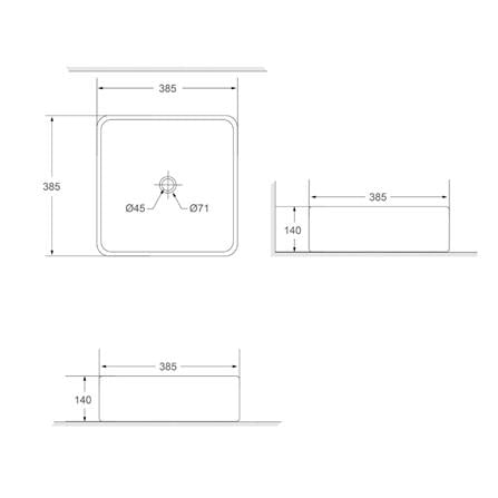 SORENTO ABOVE COUNTERTOP WASHBASIN SRTWB1421-WHITE