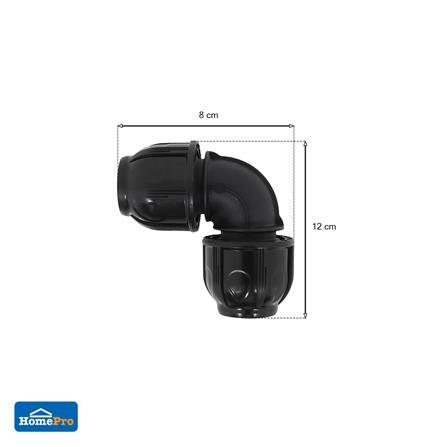 SPRING PE COMPRESSION ELBOW FITTING 20MM