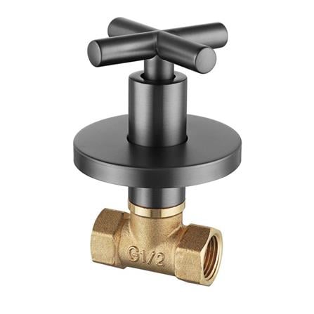 LIVINOX CONCEALED STOP VALVE  1/2" FULL TURN LT-SV010FGM GUN METAL