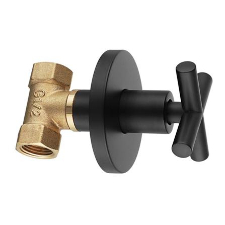 LIVINOX CONCEALED STOP VALVE 1/2" FULL TURN LT-SV010FBK BLACK
