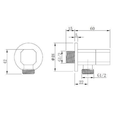 LIVINOX ANGLE STOP VALVE LT-AG07GM GUN METAL