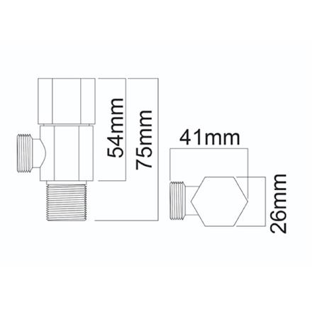 LIVINOX ANGLE STOP VALVE LT-AG05SS HEXAGON SHAPE MATT H4.5XW6XD5CM