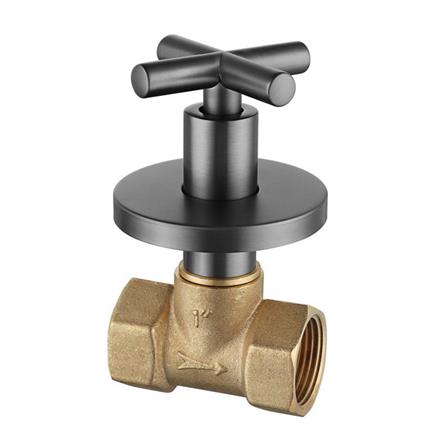 LIVINOX CONCEALED STOP VALVE  1" LT-SV100GM FULL TURN GUN METAL H7XW6.8XD12.5CM
