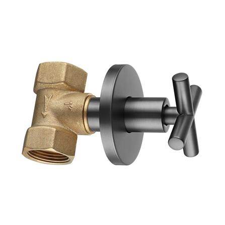 LIVINOX CONCEALED STOP VALVE  1" LT-SV100GM FULL TURN GUN METAL H7XW6.8XD12.5CM