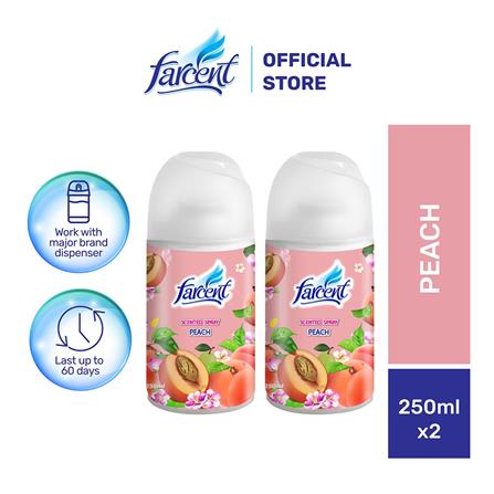 FARCENT SCENTED NATURAL SPRAY 250ML TWIN PACK PEACH