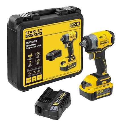 STANLEY CORDLESS 20V BRUSHLESS IMPACT WRENCH (1pc 4.0Ah BATTERY INCLUDED)