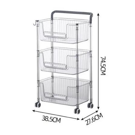 3TIER SHELVES BREIS 38.5x27.6x74.5 CLEAR