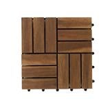 SPRING WOODEN DECK 12 SLATS 30X30CM DARK BROWN