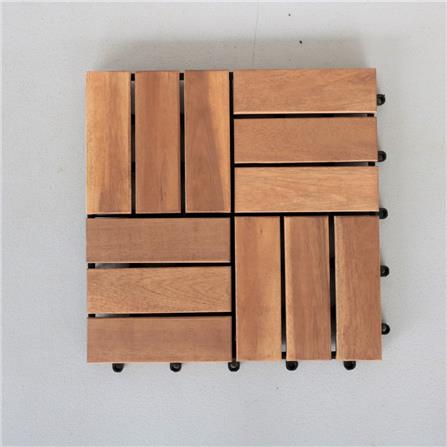 SPRING WOODEN DECK 12 SLATS 30X30CM DARK BROWN