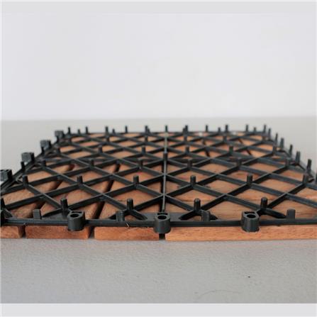 SPRING WOODEN DECK 12 SLATS 30X30CM DARK BROWN