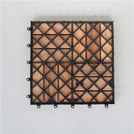 SPRING WOODEN DECK 12 SLATS 30X30CM DARK BROWN