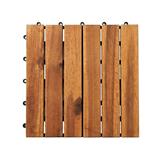 SPRING WOODEN DECK 6 SLATS 30X30CM DARK BROWN