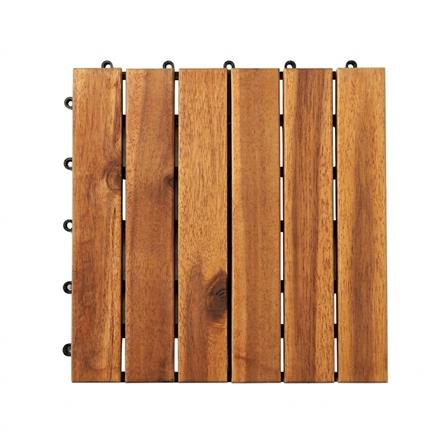 SPRING WOODEN DECK 6 SLATS 30X30CM DARK BROWN