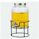 COSSY GLASS WATER DISPENSER 5.8L WITH METAL STAND