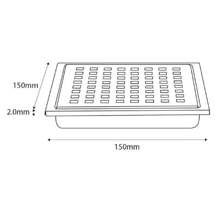 CABANA STAINLESS STEEL FLOOR TRAP DRAIN CB6409-RG 150X150MM