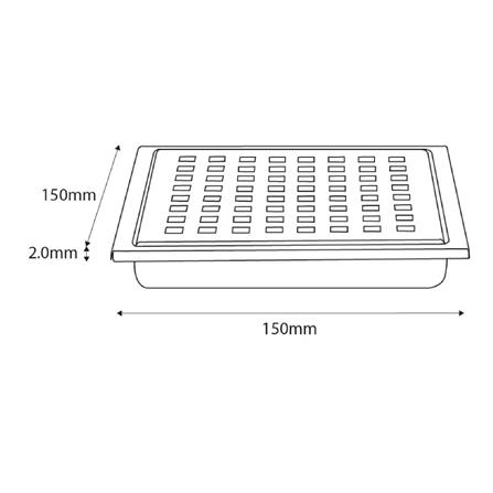 CABANA STAINLESS STEEL FLOOR TRAP DRAIN CB6409-BL 150X150MM
