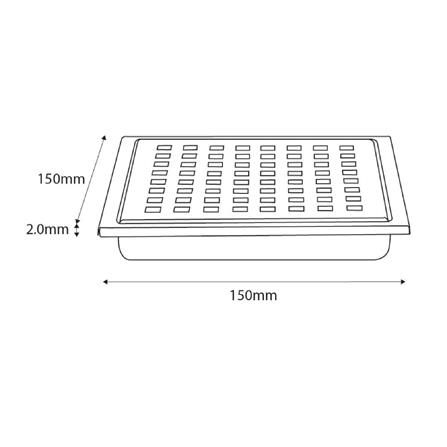 CABANA STAINLESS STEEL FLOOR TRAP DRAIN CB6409-GM 150X150MM