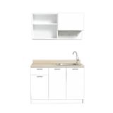 COMPACT KITCHEN WITH RIGHT SINK COUNTERTOP CABIN NAMI 1.2M WHITE [EXCLUSIVE FROM HOMEPRO THAILAND]