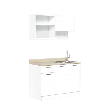 COMPACT KITCHEN WITH RIGHT SINK COUNTERTOP CABIN NAMI 1.2M WHITE [EXCLUSIVE FROM HOMEPRO THAILAND]