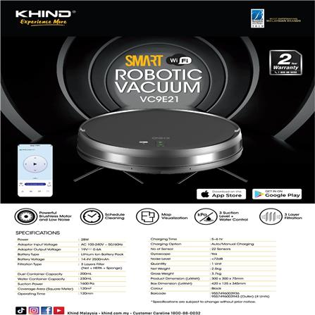 KHIND ROBOTIC VACUUM VC9E21 28W 0.23L RT120M