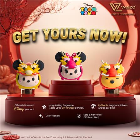 VANZO DISNEY SERIES CAR VENT PERFUME TSUM TSUM MINNIE MOUSE (FRUITY FREESIA) 4g