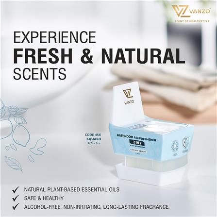 VANZO 2 IN 1 BATHROOM AIR FRESHENER SQUASH 115G