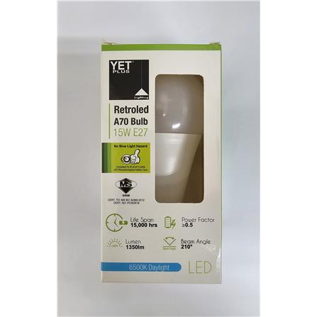 YETPLUS LED RET BULB A70 15W 6500K E27
