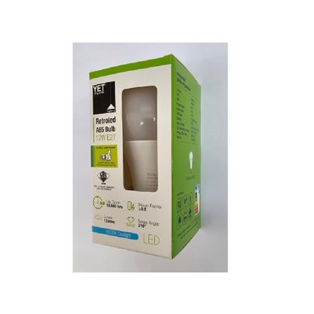 YETPLUS LED RET BULB A65 12W 6500K E27